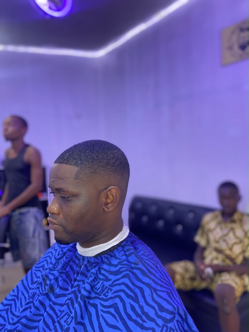 High taper fade — side profile